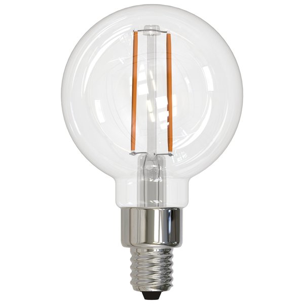 Bulbrite 25w Equivalent Dimmable G16 Vintage Edison Clear LED Light Bulb Candelabra (E12) Base, 2700K, 4PK 862694